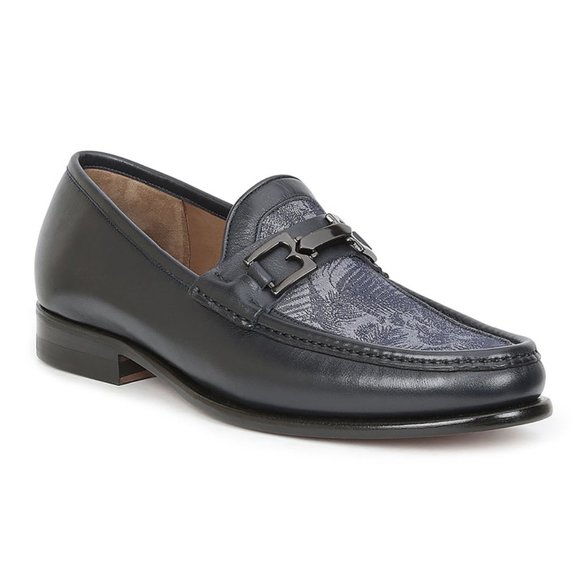 Bruno Magli Enzo Leather Fabric Loafers Blue Multi Bruno Magli Patrizio Suede Penny Loafer – AmbrogioShoes main image 4